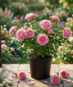 Tiffany Pink Rose Live Plant - Hybrid Tea Bush, 4-6" Tall, Fragrant Blooms, Outdoor - Image 1