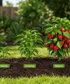Trinidad Scorpion Pepper Plants - Set of 2 Live Starters, 4-6 Inch Tall, Hot Pepper for Home Garden - Image 6