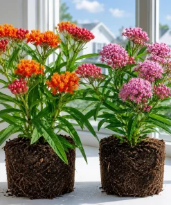 Tropical Milkweed Plants Live - Set of 2, 4-8 Inch, Outdoor Perennial - Image 1