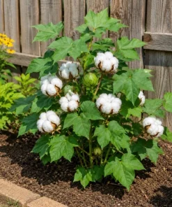White Cotton Live Plants - 2 Seedlings Per Pot, 3-5 Inches Tall, Heirloom Fiber Plant for Home Garden - Image 3