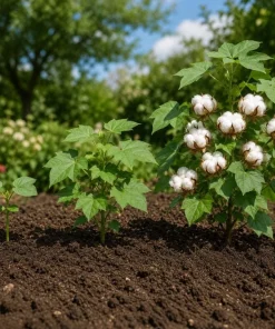 White Cotton Live Plants - 2 Seedlings Per Pot, 3-5 Inches Tall, Heirloom Fiber Plant for Home Garden - Image 7