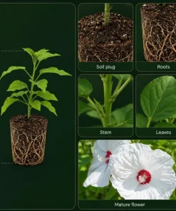 White Hibiscus Live Plant for Planting - Tropical Flowering Shrub, 4-6 Inch Tall - Image 3