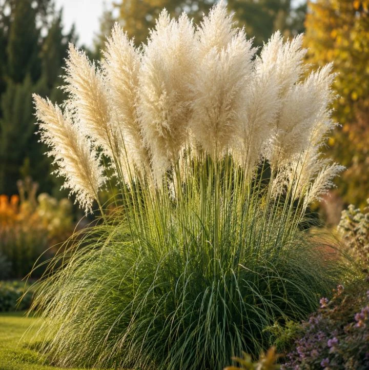 White Pampas Grass Live Plant - Ornamental Grass 4-6 Inch Tall - Image 2