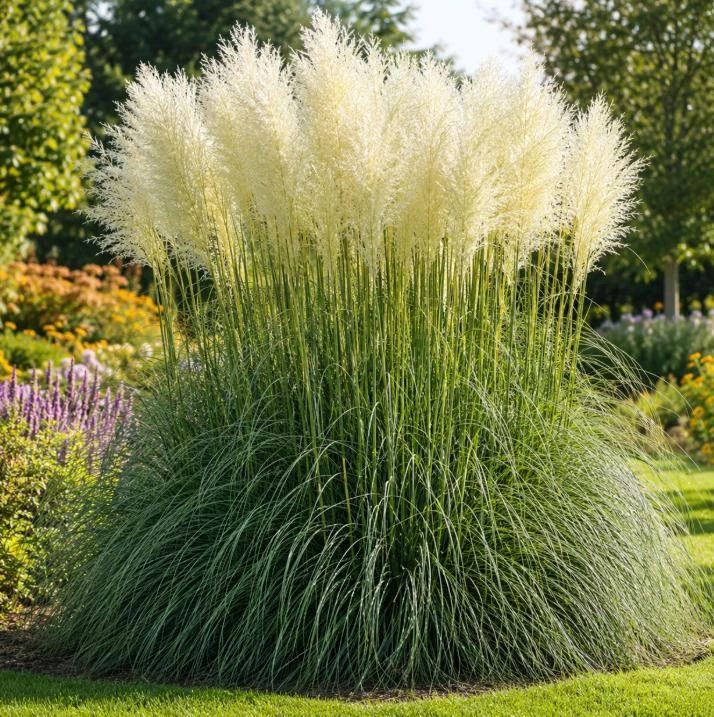 White Pampas Grass Live Plant - Ornamental Grass 4-6 Inch Tall - Image 1