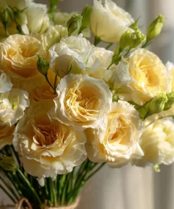 Yellow Lisianthus Seeds - Soft Apricot Double Ruffled Blooms - 25 Seeds - Image 2