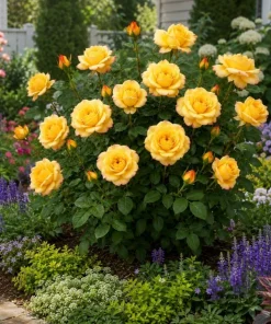 Yellow Rose Bush Live Plant – 1-2 Ft Tall, 3 Gallon Pot – Outdoor Shrub - Image 2