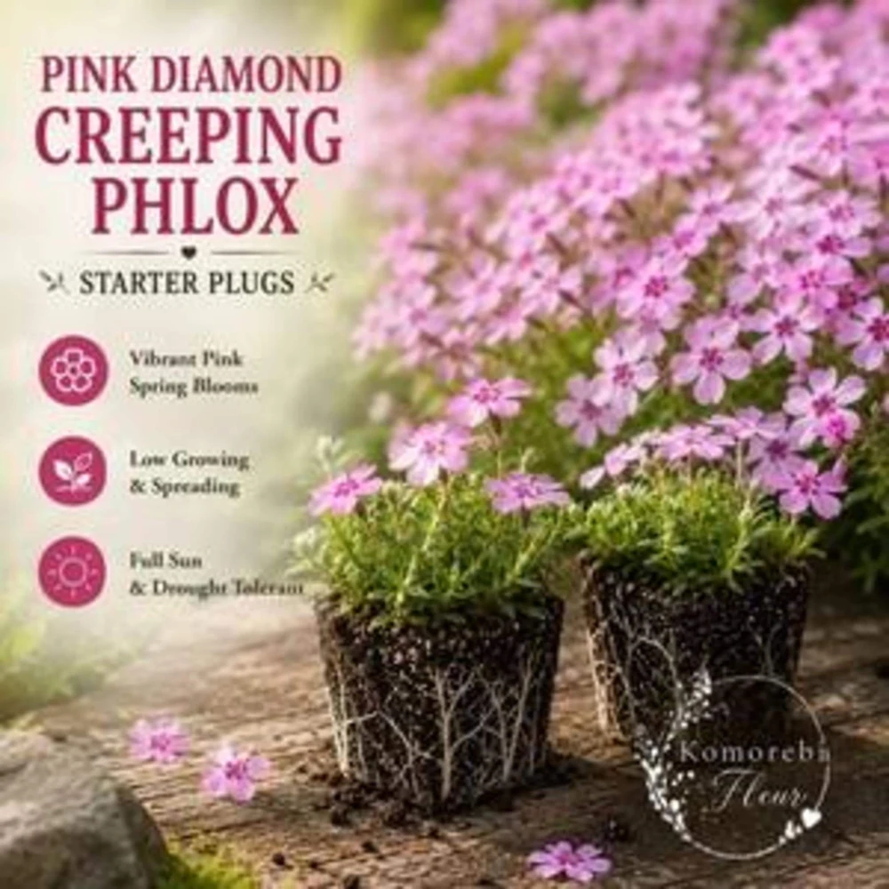 10 Pink Diamond Creeping Phlox Live Plugs - Perennial Ground Cover Plant - Image 2