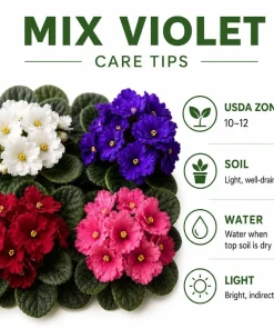2 African Violet Live Plants - Assorted Colors - 4 Inch Pots - Indoor Flowering Houseplants - Image 5