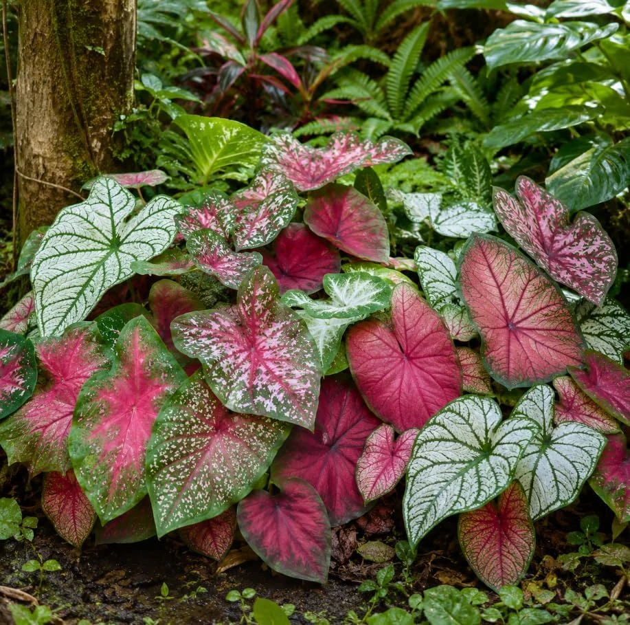 2 Pack Caladium Live Plants – 3-6 Inch Tropical Foliage Starter Plants – Indoor/Outdoor - Image 2