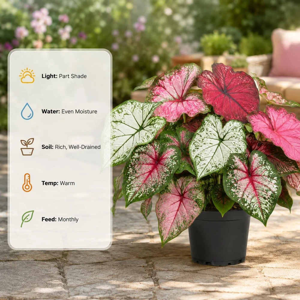 2 Pack Caladium Live Plants – 3-6 Inch Tropical Foliage Starter Plants – Indoor/Outdoor - Image 4