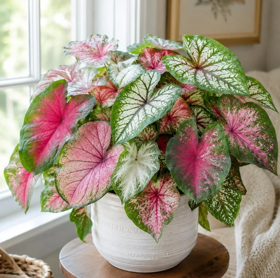 2 Pack Caladium Live Plants – 3-6 Inch Tropical Foliage Starter Plants – Indoor/Outdoor - Image 1
