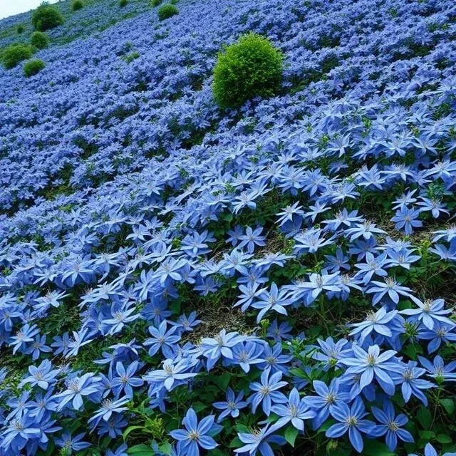 20 Blue Downy Clematis Macropetala Hybrid Flower Seeds - Hardy Climber Vine - Image 2