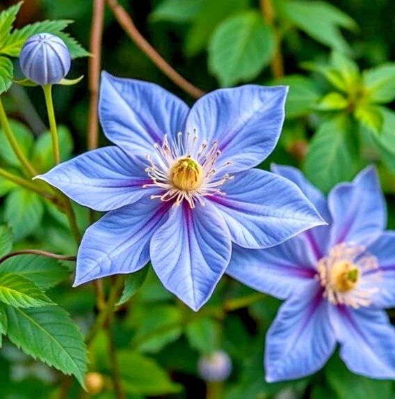 20 Blue Downy Clematis Macropetala Hybrid Flower Seeds - Hardy Climber Vine - Image 1