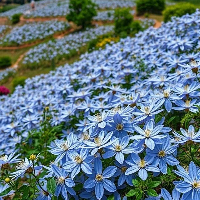 20 Blue Downy Clematis Macropetala Hybrid Flower Seeds - Hardy Climber Vine - Image 3