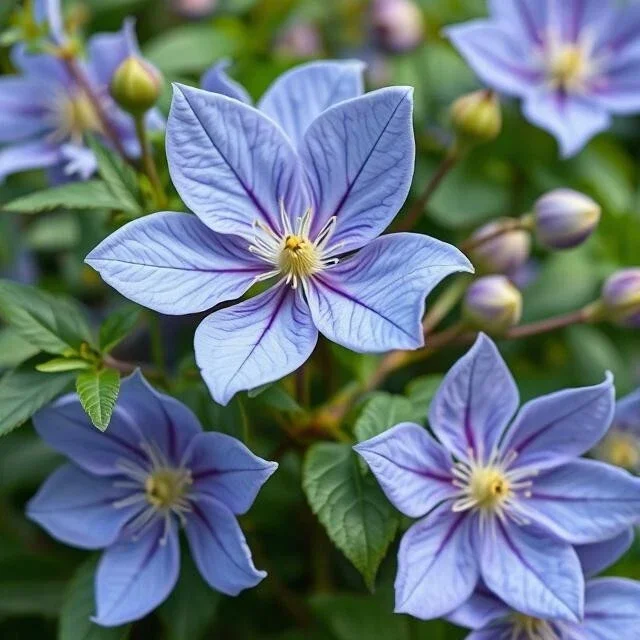 20 Blue Downy Clematis Macropetala Hybrid Flower Seeds - Hardy Climber Vine - Image 4