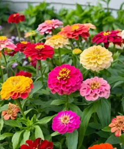 200 Mixed Colors Zinnia Pompon Elegans Flower Seeds - Vibrant Garden Blooms - Image 7
