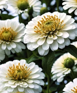 250 White Polar Bear Zinnia Elegans Flower Seeds – Annual Flower Seeds - Image 1