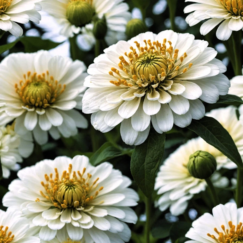 250 White Polar Bear Zinnia Elegans Flower Seeds – Annual Flower Seeds - Image 1
