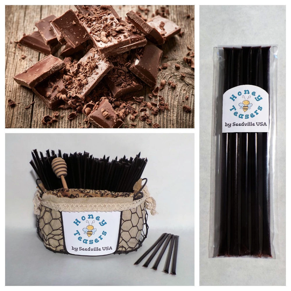 5 Pack Chocolate Honey Teasers Natural Honey Snack Sticks - Image 1