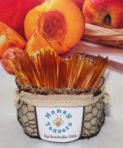 5 Pack Peach Honey Snack Sticks - Natural Honeystix Straws - Image 3