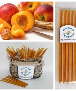 5 Pack Peach Honey Snack Sticks - Natural Honeystix Straws - Image 1