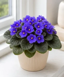 African Violet Live Plant - Blue Flowers, 3-5
