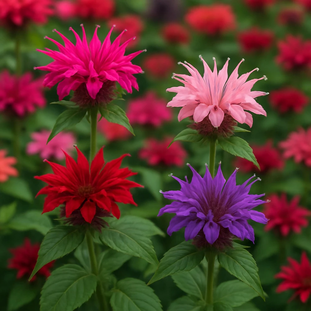 Bee Balm Mix Seeds - Monarda Didyma Mixed Colors Scarlet, Red, Pink, Purple, Salmon - 25 Seeds - Image 3