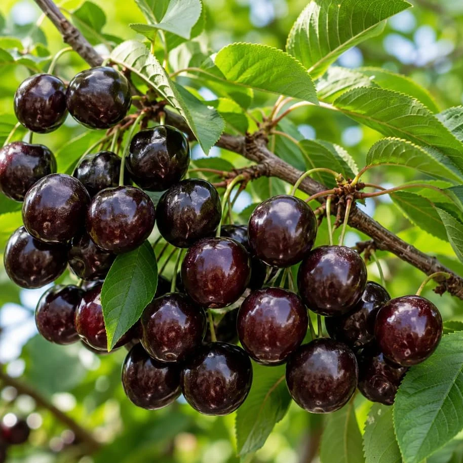 Black Cherry Trees Bare Root Plants, Set of 2, 1-2 Ft Tall, Sweet Fruit, Outdoor - Image 1