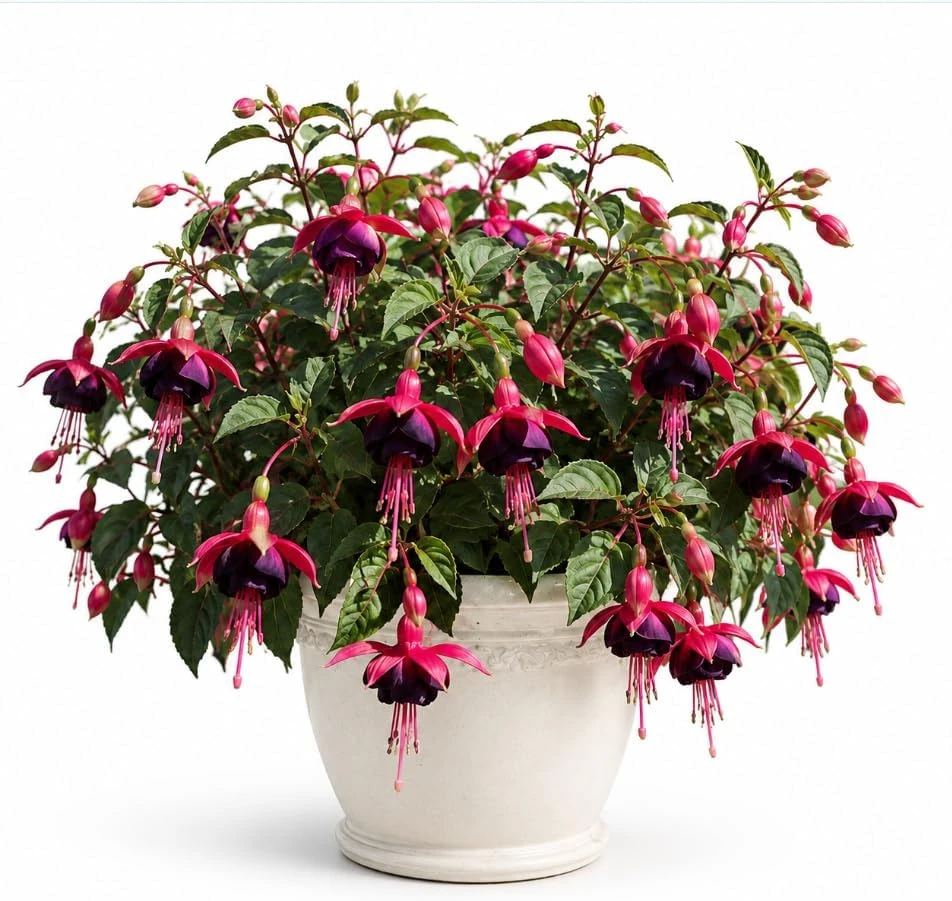Black Fuchsia Live Plant – Dark Flower Fuchsia – 4-6 inch Tall – 5 Inch Pot – Indoor/Outdoor - Image 1