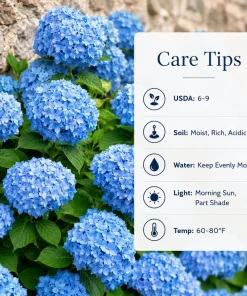 Blue Hydrangea Live Plant – Outdoor Flowering Bush, Perennial, 2.5 Inch Pot - Image 4
