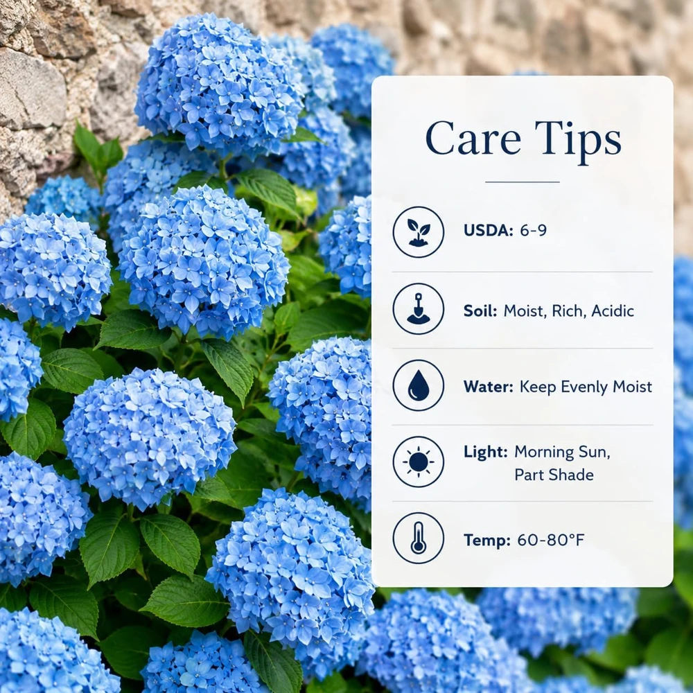 Blue Hydrangea Live Plant – Outdoor Flowering Bush, Perennial, 2.5 Inch Pot - Image 4