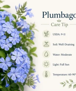 Blue Plumbago Live Plants – 2 Pack Flowering Shrub Starters 3-5 Inches Tall Outdoor - Image 6
