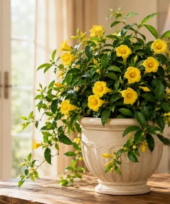 Carolina Jasmine Live Plant - Yellow Bloom Vine, 4-6 Inch Tall, 3 Inch Pot - Image 1