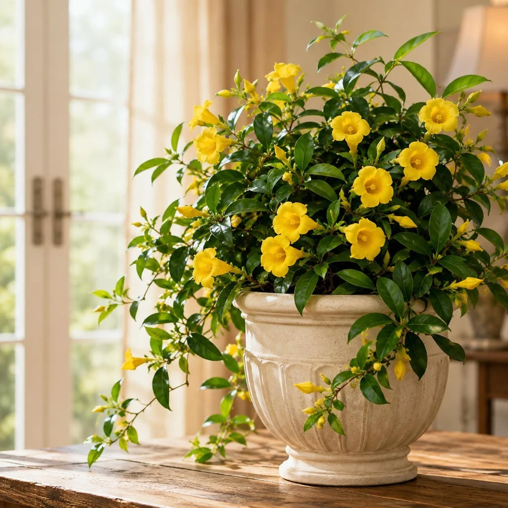 Carolina Jasmine Live Plant - Yellow Bloom Vine, 4-6 Inch Tall, 3 Inch Pot - Image 1