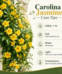 Carolina Jasmine Live Plant – Yellow Fragrant Vine – 4-6 Inch Tall – 3 Inch Pot - Image 5
