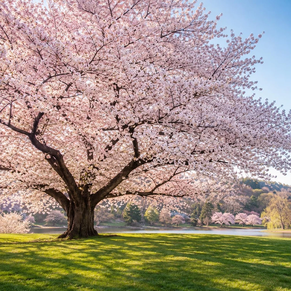 Cherry Blossom Tree Live Plant - Hardy Ornamental Flowering, 5-10 Inch, 2.5 Inch Pot - Image 1