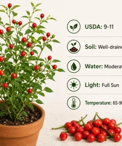 Chiltepin Pepper Live Plant - 4 Inch Pot, 3-6 Inch Tall Seedling for Home Garden - Image 4