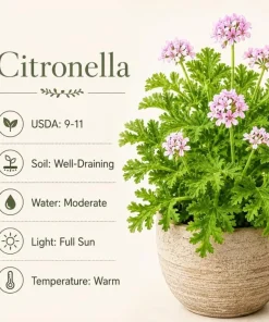 Citronella Geranium Live Plants - 2-Pack, 4-6 Inch Tall in 4 Inch Pot, Outdoor Pest Repellent - Image 5