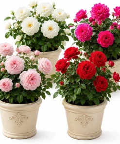 Climbing Rose Plant Live, Fragrant Perennial Bush, Random Color, 2-4 Inch Tall - Image 1
