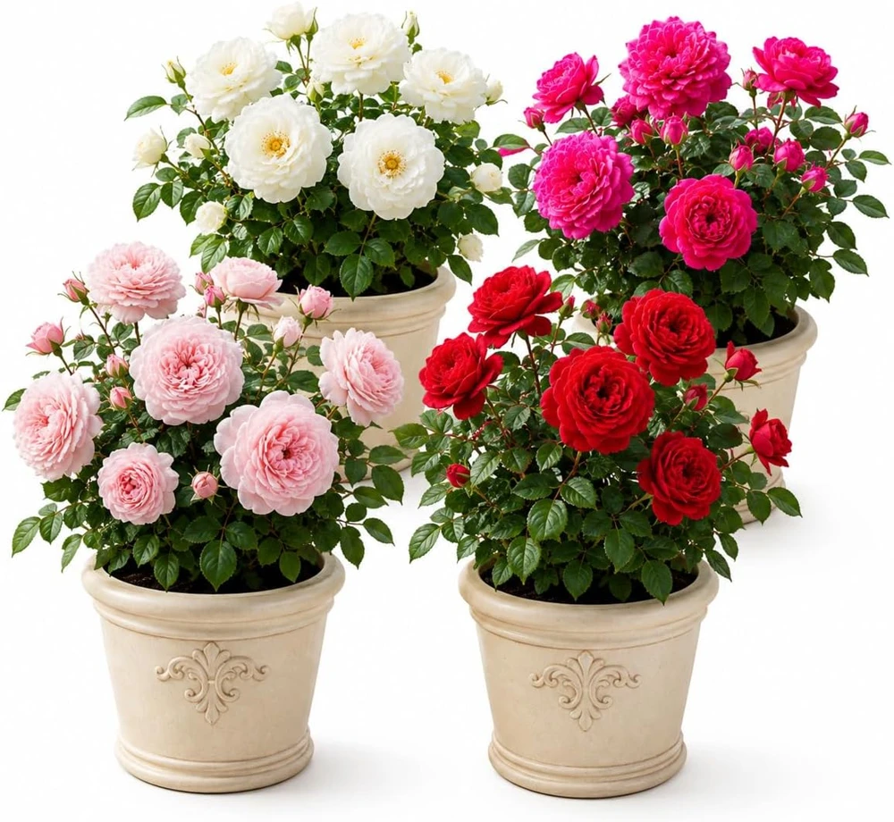 Climbing Rose Plant Live, Fragrant Perennial Bush, Random Color, 2-4 Inch Tall - Image 1