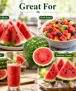 Crimson Sweet Watermelon Live Plants - 2 Heirloom Seedlings, 4 Inch Pot, 3-5