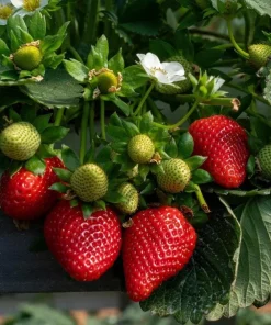 Everbearing Strawberry Live Plant – 3 inch Pot – Sweet Berries – Outdoor - Image 1