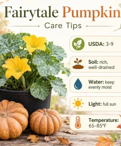 Fairytale Pumpkin Live Plant - Winter Squash Vegetable Seedling, 2-4 Inch Tall - Image 4