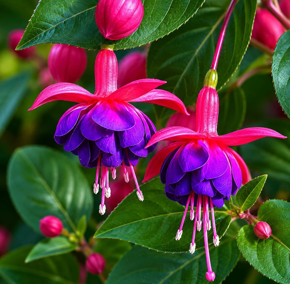 Fuchsia Live Plant – Pink & Purple Flowers – 4-6 Inch Tall – 5 Inch Pot - Image 1