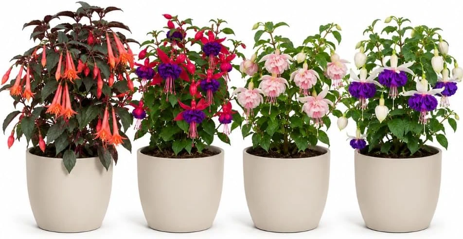 Fuchsia Live Plant – Random Color Flower – 4-6 inch Tall, 5 Inch Pot – Indoor/Outdoor - Image 1