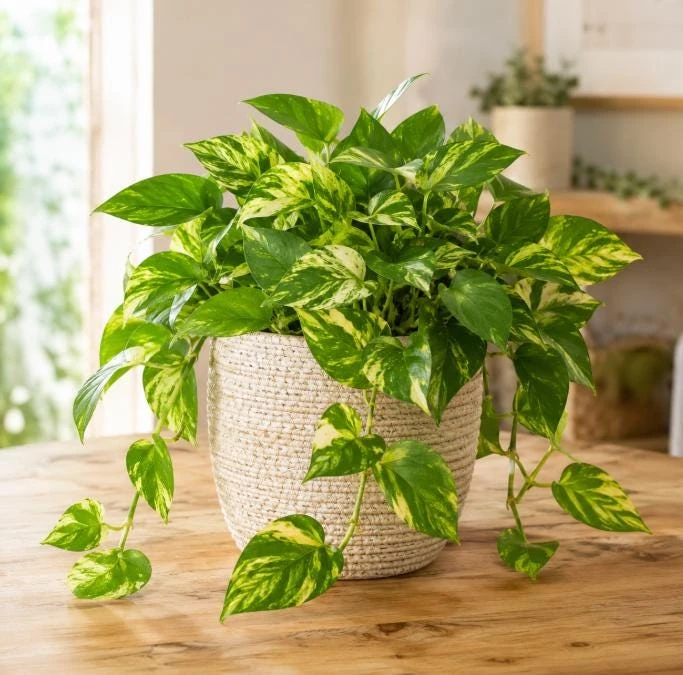Golden Pothos Live Plant - Devil's Ivy Variegated Houseplant, 4 Inch Pot - Image 1