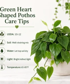 Green Heart Shaped Pothos Live Plant, 4 Inch Pot, Indoor Trailing Houseplant - Image 6