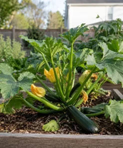 Green Zucchini Live Plant Set - 2 Summer Squash Seedlings, 4-6 Inch, 4 Inch Pots - Image 2