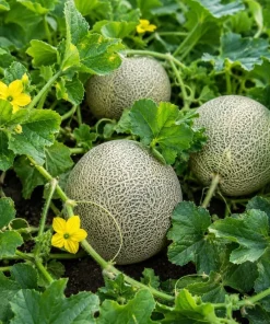 Hales Cantaloupe Melon Live Plants 2-Pack, 4-6 Inches Tall in 4 Inch Pot for Outdoor Gardens - Image 2