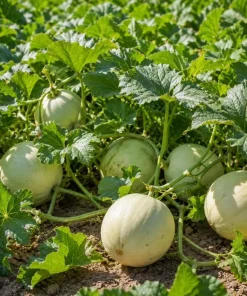 Honeydew Melon Live Plants - 2 Starter Fruit Vines in 4-inch Pot, 3-5
